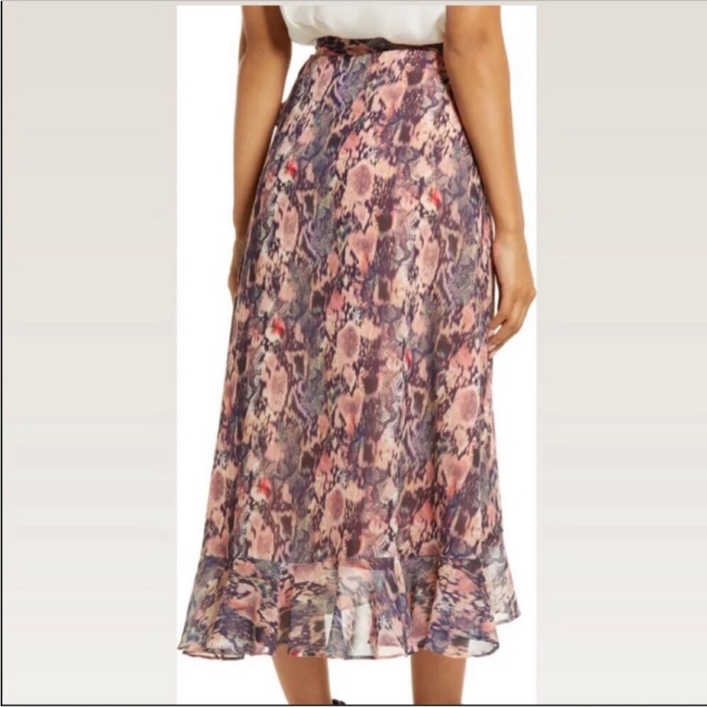 All Saints cosmo masala blush pink wrap midi skirt - Picture 3 of 9